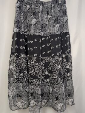 Whimsical Cottage Boho Black & Gray Flowy  by Choices women size 1X